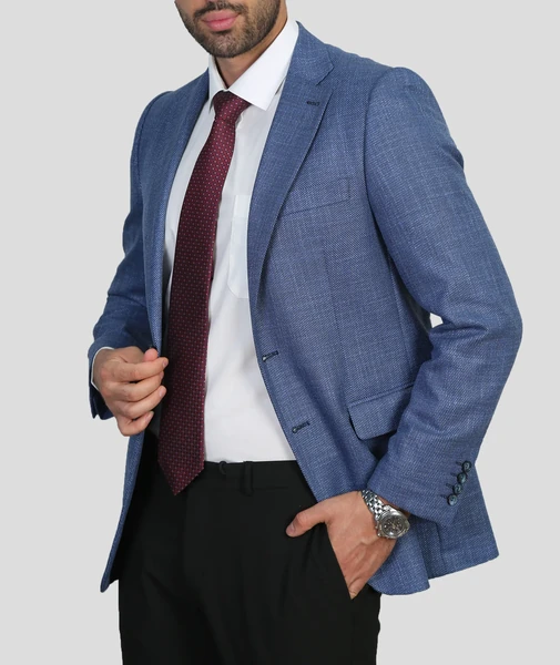  کت تک مردانه طرح دار دینارا - آبی