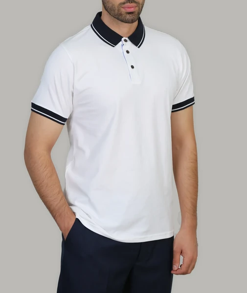  پلوشرت مردانه دکمه دار - سفید