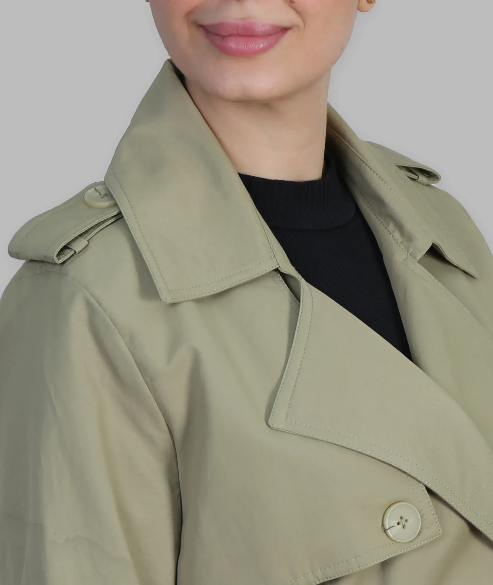 بارانی زنانه کتان زارا یقه انگلیسی نیهان